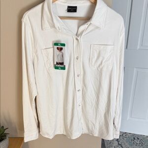 32 Degrees heat cream button down shirt